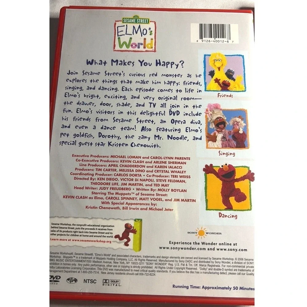 2006- BUNDLE ELMO'S WORLD CD'S-2 DVD'S